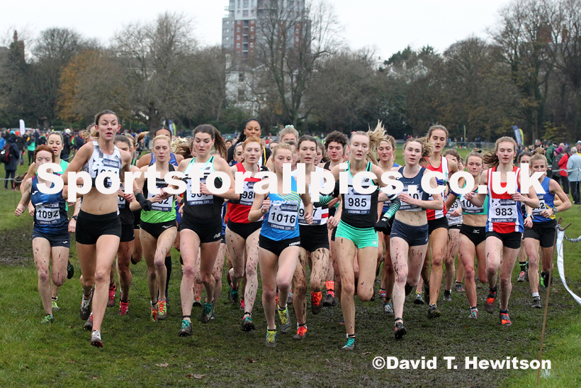 Senior and under-23 women, 2019 European Cross Country Trials and British Cross Challenge, Sefton Park, Liverpool.  Photo: David T. Hewitson/Sports for All Pics